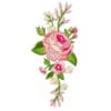 Bügelbild Applikation Aufnäher Rosen Blumen rosa pink