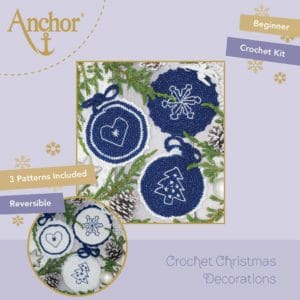 Anchor – Weihnachtsdeko gehäkelt blau