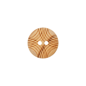 Holzknopf mit Muster 2 -Loch, 23 mm