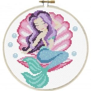 Stickpackung Kreuzstich vorgedruckt “Mermaid”