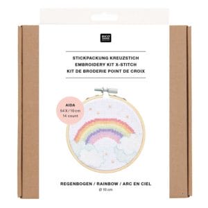 Rico Stickpackung Mini Kit Regenbogen Gr. 10 cm