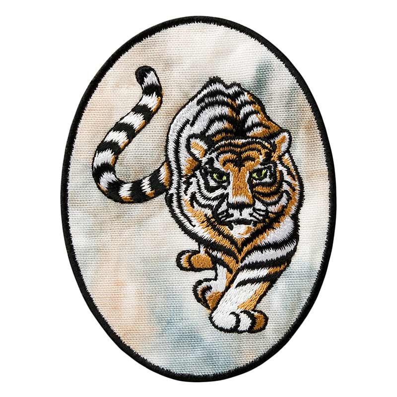 Jeanspatch tiger grau/batik