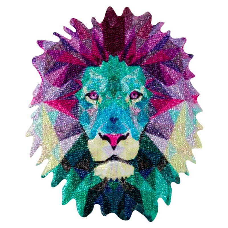 Applikation Löwenkopf 3D farbig