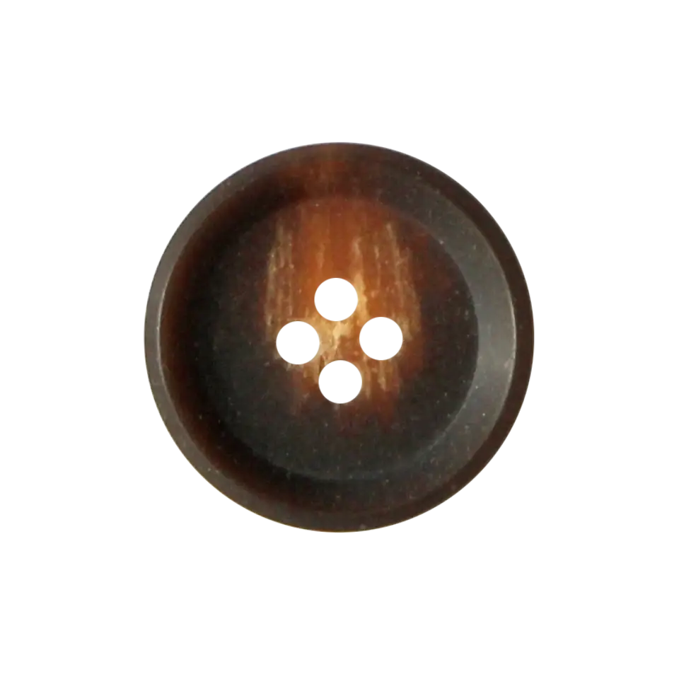 Hornknopf braun 4 Loch Gr. 15-25mm