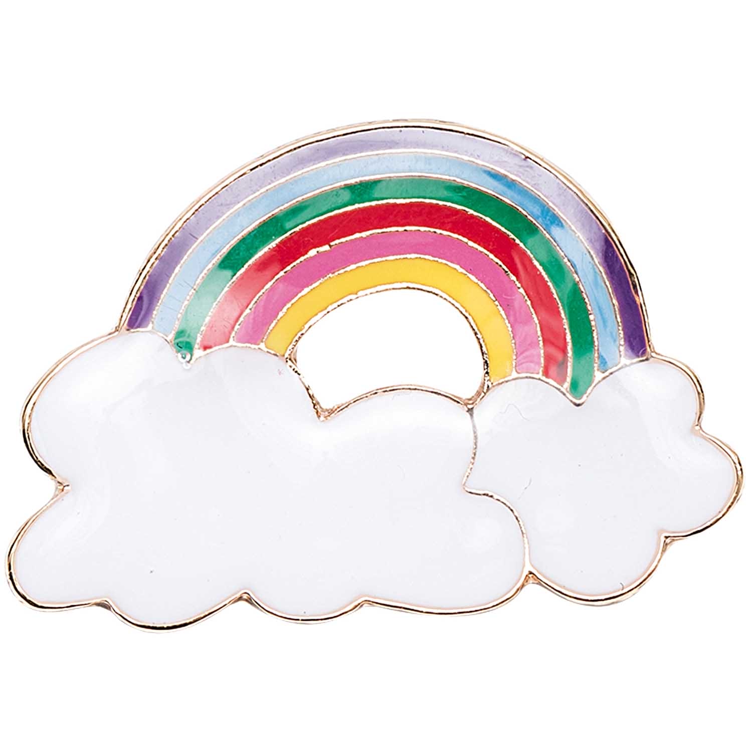 Pin Regenbogen mit Wolke bunt 30 x 21 mm